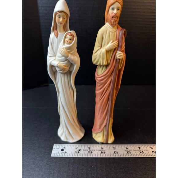 1993 Set of 2 Pencil Slim 10” Porcelain Nativity Figurines Christmas Treasures - Picture 8 of 8